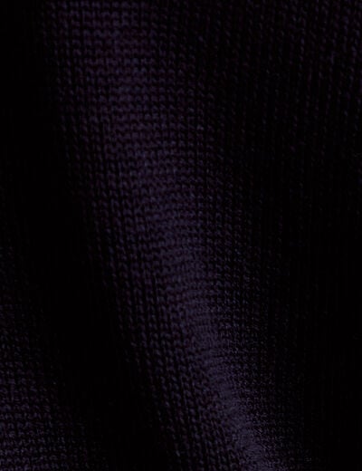 Pull ample col v manches courtes bleu marine femme