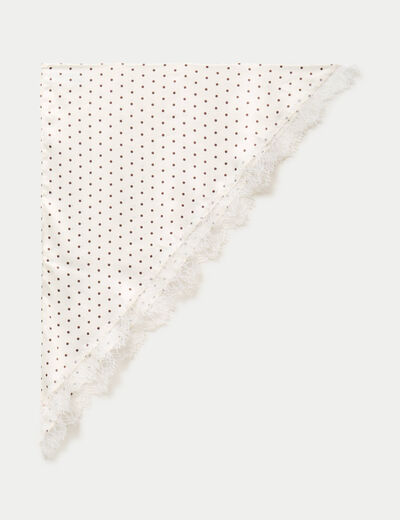Foulard satin&eacute; avec dentelle ecru femme