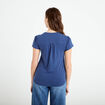 T-shirt boutonn&eacute; sur le devant bleu fonc&eacute; femme