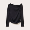 T-shirt ajust&eacute; manches longues noir femme
