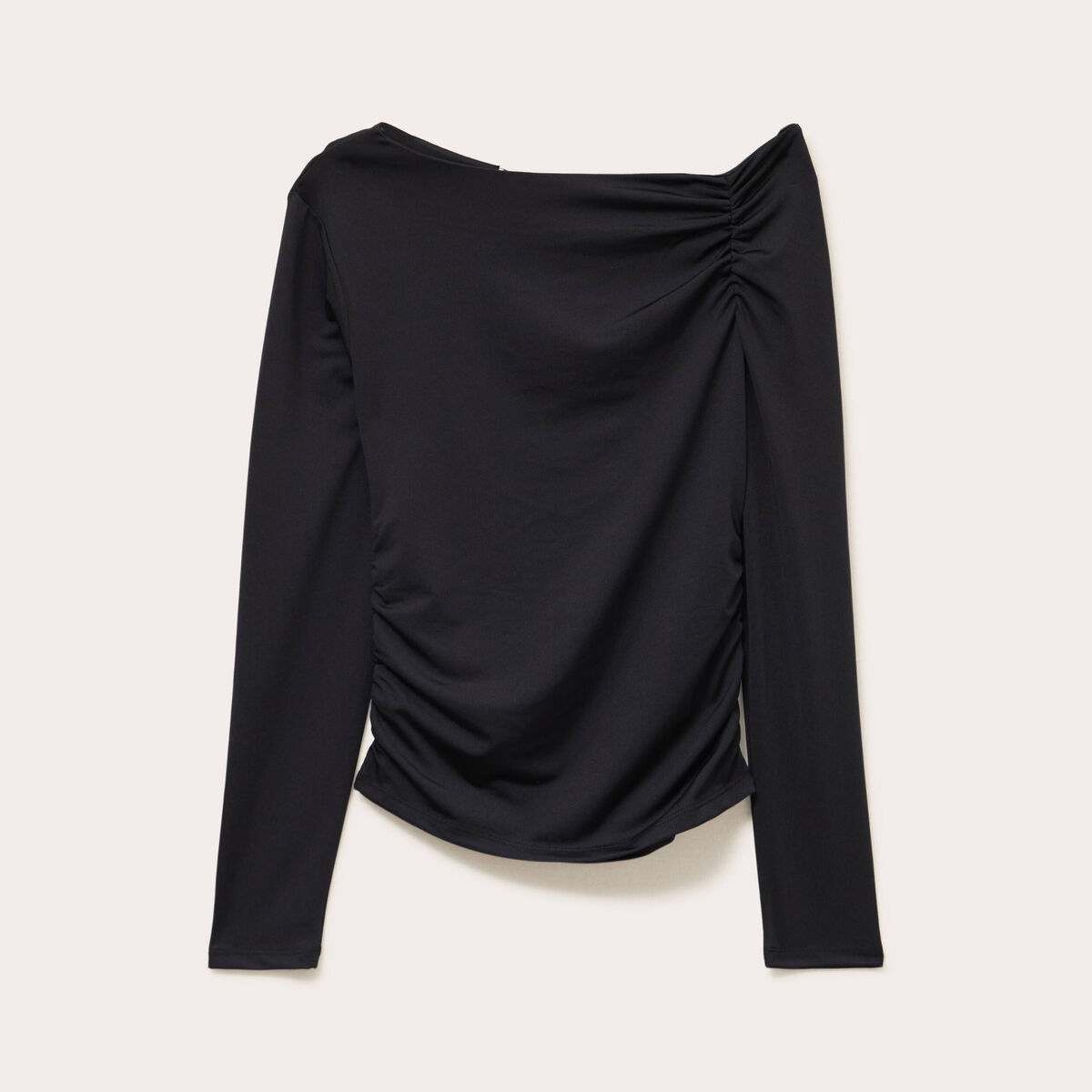 T-shirt ajust&eacute; manches longues noir femme