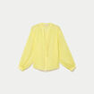 Blouse oversize manches longues jaune citron femme