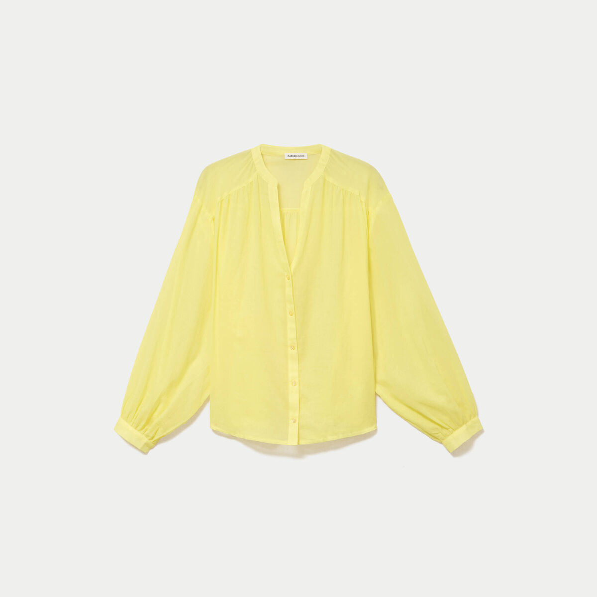Blouse oversize manches longues jaune citron femme