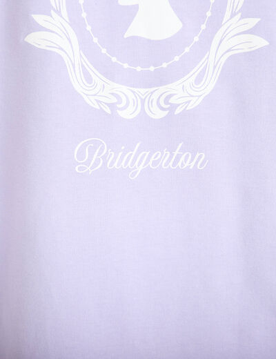 T-shirt oversize brod&eacute; Bridgerton parme femme