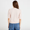 Pull manches courtes boutons brod&eacute;s rose clair femme