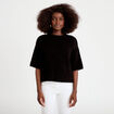 Pull manches courtes noir femme