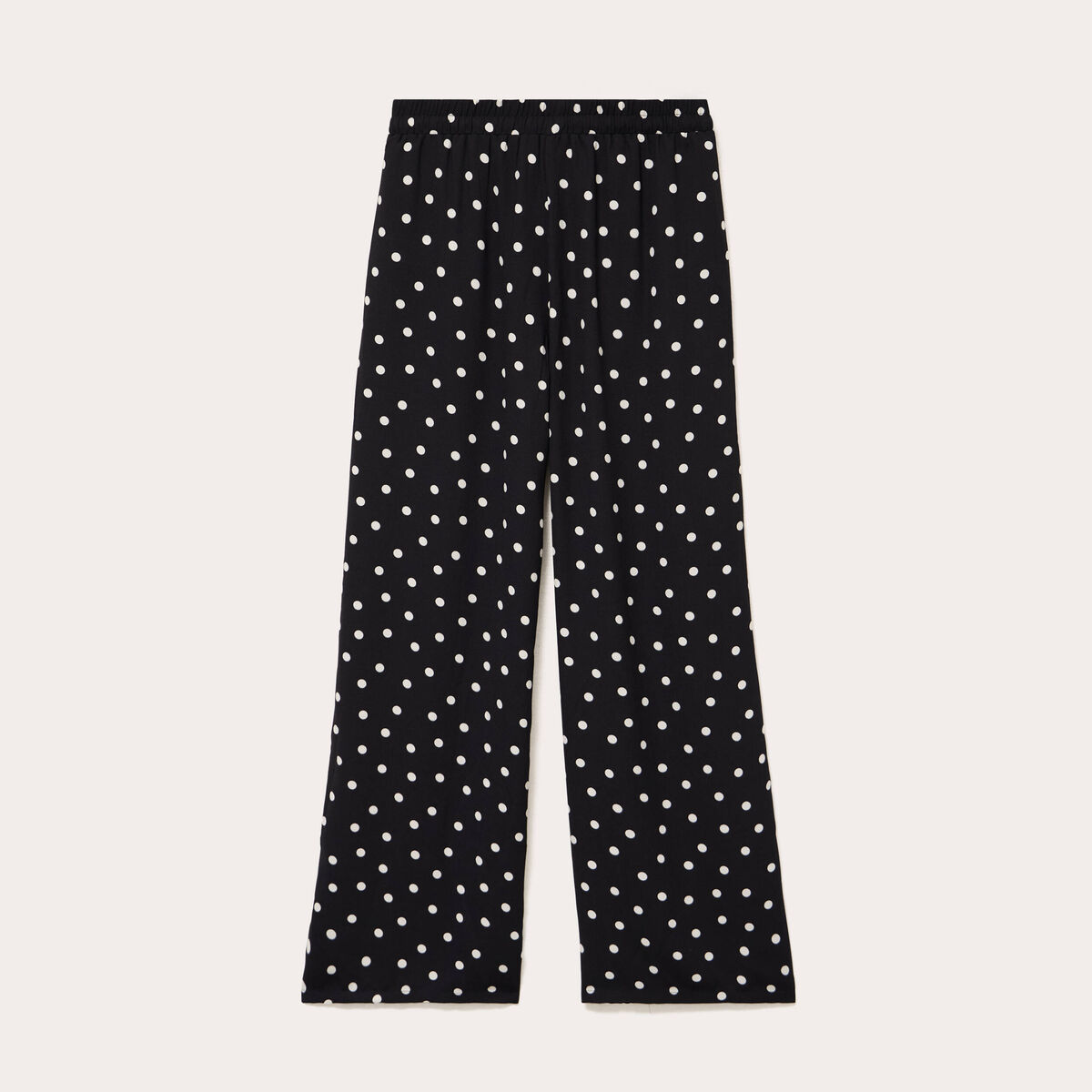 Pantalon large taille haute noir femme