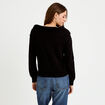 Pull col bardot manches longues noir femme