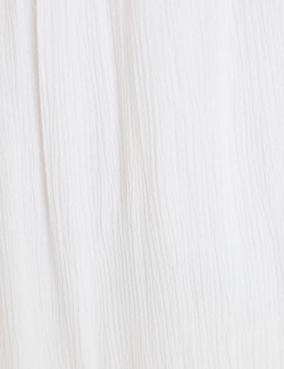 Jupe longue pliss&eacute;e &eacute;vas&eacute;e blanc femme