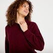 Pull col rond manches longues bordeaux femme