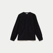 Blouse droite col rond manches longues noir femme