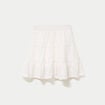 Jupe-short courte &eacute;vas&eacute;e en maille ecru femme