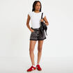 Short mom taille haute en jean denim noir femme