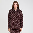 Chemise oversize en velours marron chocolat femme