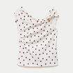 Top pliss&eacute; col bardot sans manches blanc femme