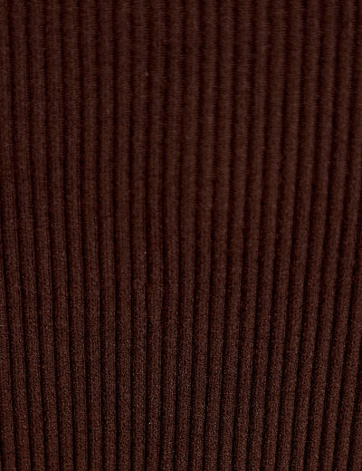 Crop top sans couture col rond marron fonc&eacute; femme
