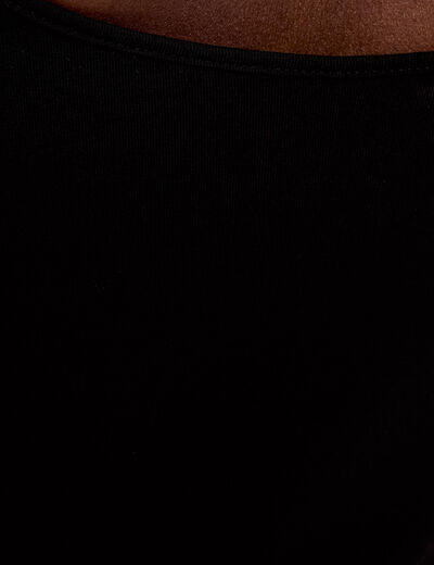 D&eacute;bardeur ajust&eacute; d&eacute;collet&eacute; dentelle noir femme