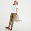 Jeans slim 5 poches vert kaki femme