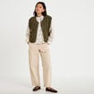 Gilet sans manches effet polaire vert kaki femme
