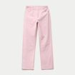 Pantalon droit en velours rose clair femme