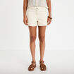 Short en jean avec broderie ecru femme