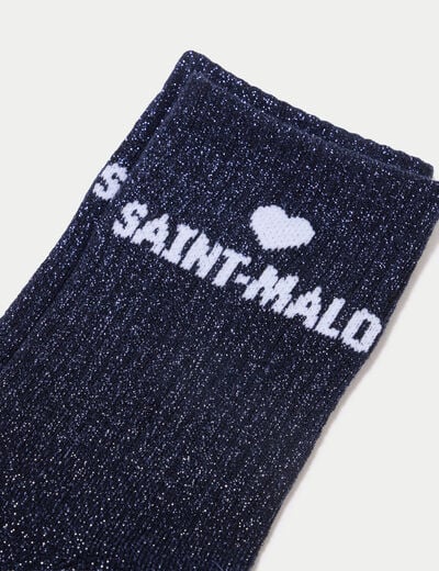 Lot 2 paires de chaussettes bleu marine femme