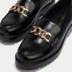 Mocassins avec bijou noir femme