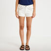 Short en jean avec broderie ecru femme