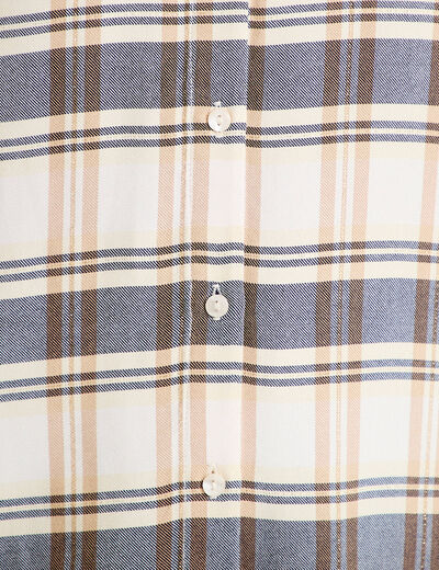 Chemise manches longues bleu femme
