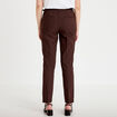 Pantalon cigarette ceintur&eacute; marron fonc&eacute; femme