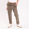 Pantalon jogging velours vert kaki femme