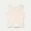 Top pliss&eacute; col rond manches courtes ecru femme