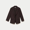 Blazer ajust&eacute; manches longues marron fonc&eacute; femme
