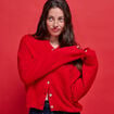 Gilet manches longues rouge femme