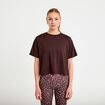 T-shirt manches courtes activewear marron fonc&eacute; femme