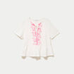 Blouse brod&eacute;e ecru femme