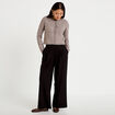 Pantalon large taille haute noir femme