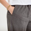 Pantalon large taille standard gris femme