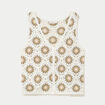 D&eacute;bardeur crochet boutons ecru femme
