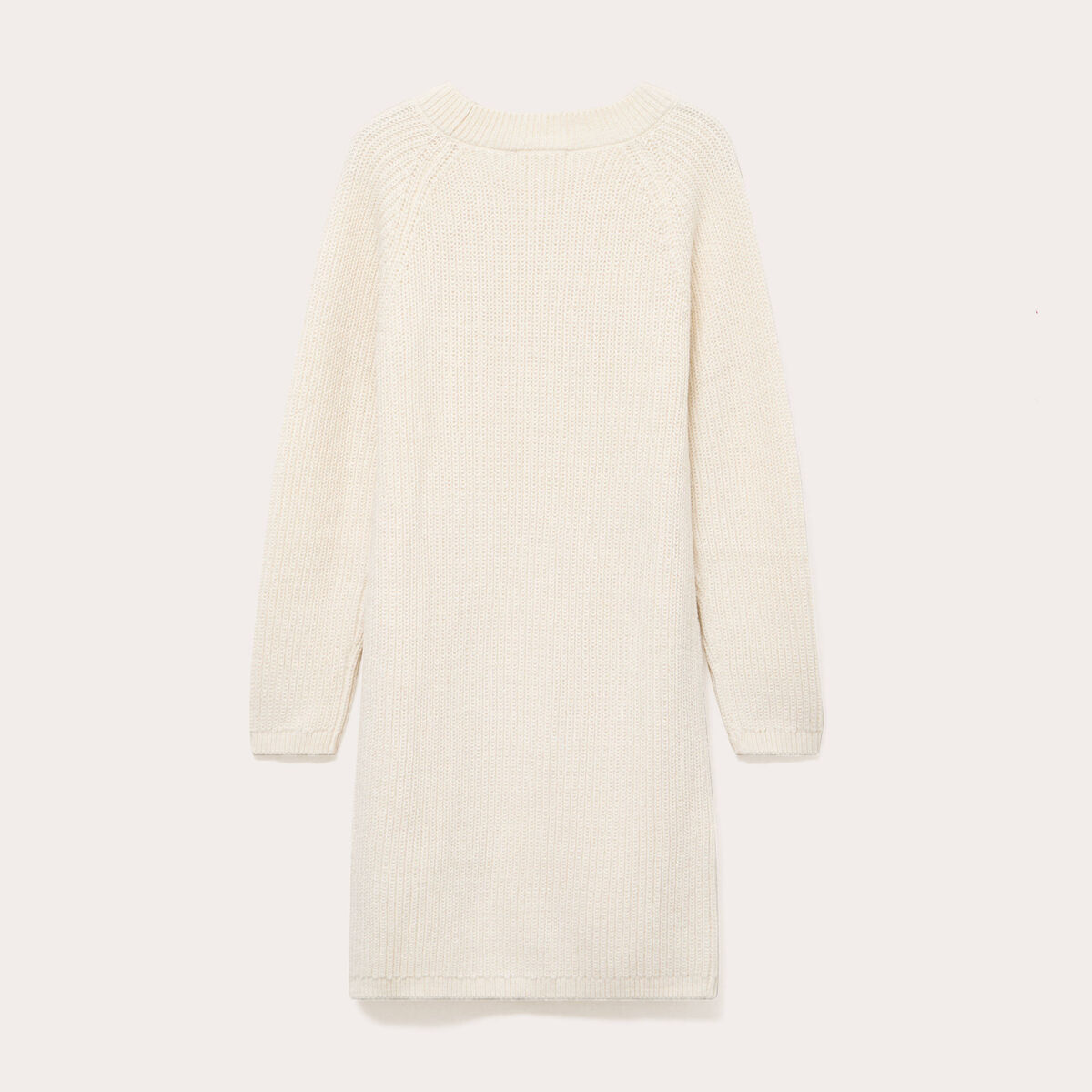 Robe pull d&eacute;tails de boutons ecru femme