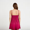 D&eacute;bardeur bi-mati&egrave;re macram&eacute; rouge femme
