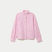 Chemise droite manches longues rose femme