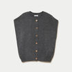 Gilet ample sans manches gris fonc&eacute; femme