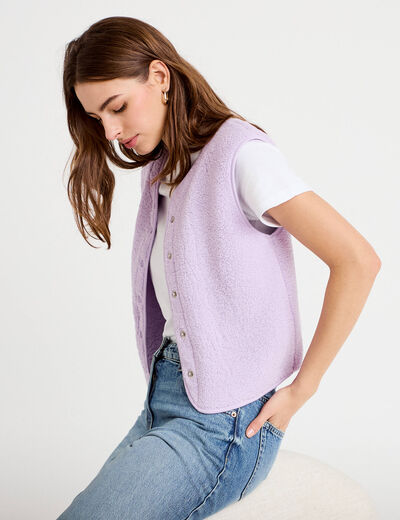 Gilet sans manches effet polaire parme femme