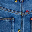 Jean barrel avec broderie bleu femme