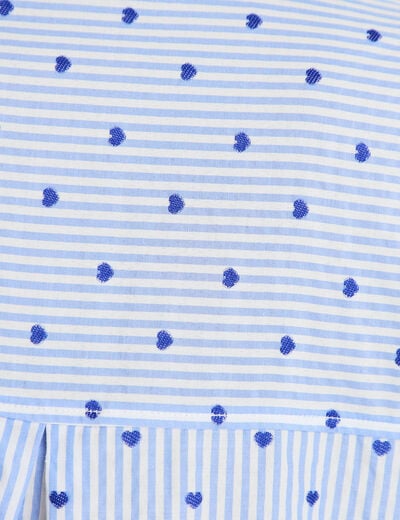 Chemise oversize manches longues bleu femme