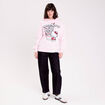 Sweat oversize &agrave; capuche manches longues rose clair femme