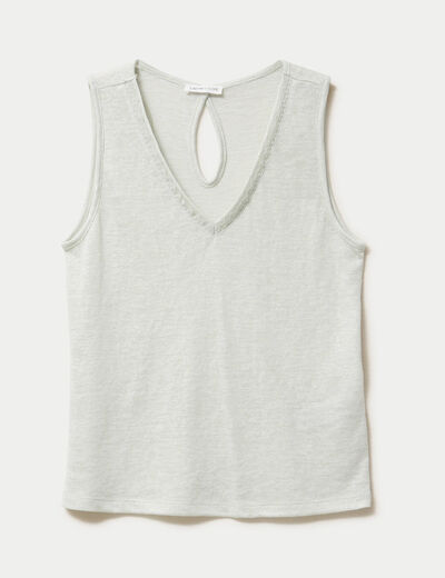 D&eacute;bardeur col v gris argent femme