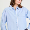 Chemise manches longues bleu ciel femme