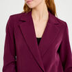 Blazer oversize brillant manches longues prune femme